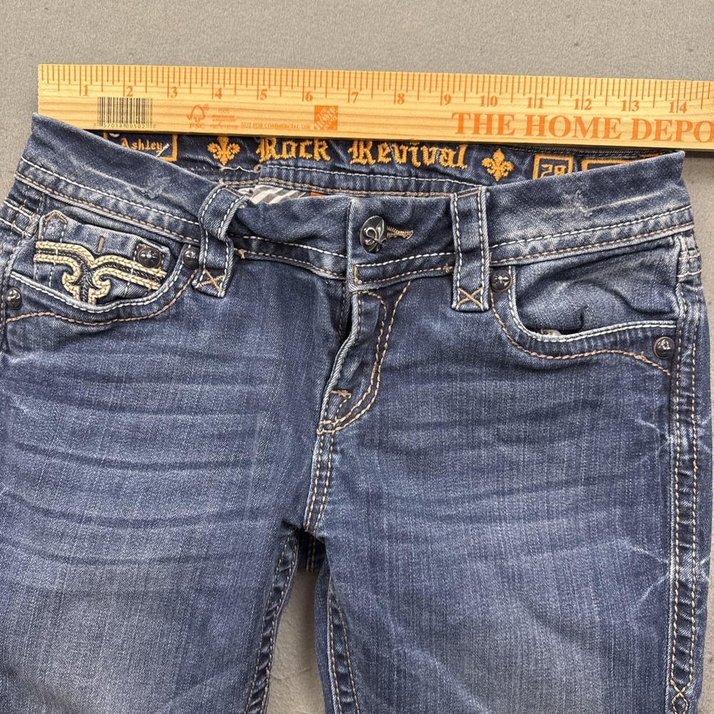 Rock Revival JEANS Womens 28/30 SKINNY Y2K Stretch THICK STITCH - Picture 9 of 10